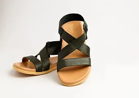 Toad BLACK FLAT CASUAL SANDAL FOR WOMEN-thumb3