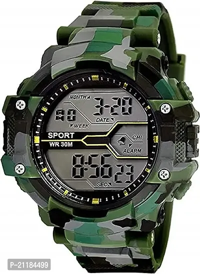 Premium Military Green Army Digital Sport Black Dial Sports Men's and Boy's Watch-thumb0