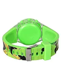 Boy's Ben-10 Digital Round Shape 7 Color Disco Glowing Light Watch ( Green, 2-8 Years Old)-thumb1