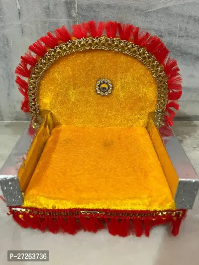 Stylish Yellow Wooden Laddu Gopal Singhasan