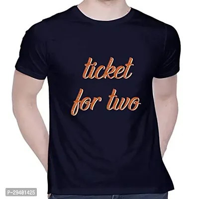 Comfortable Navy Blue Cotton Tees For Men