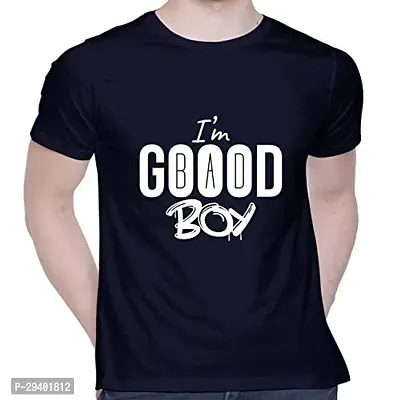 Comfortable Navy Blue Cotton Tees For Men