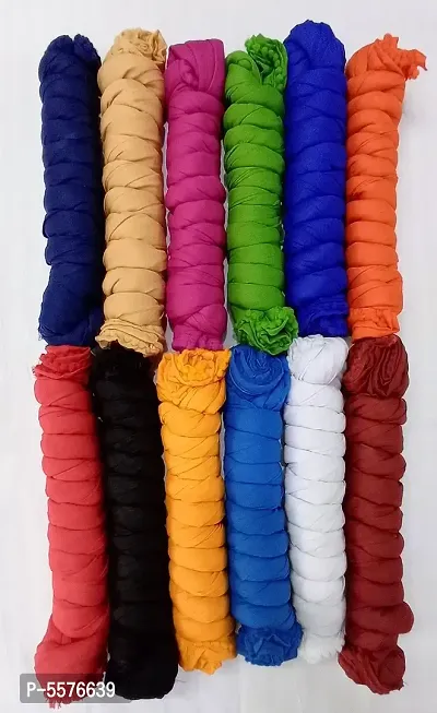 Elegant Cotton Blend Solid Dupatta For Women(Pack Of 12)-thumb0