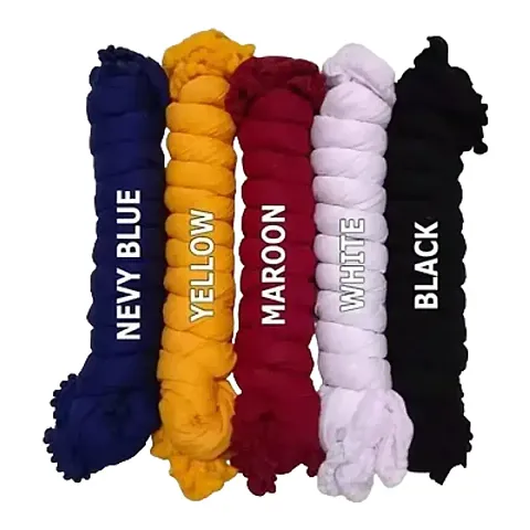Stylish Cotton Blend Solid Dupatta for Women Pack of 5