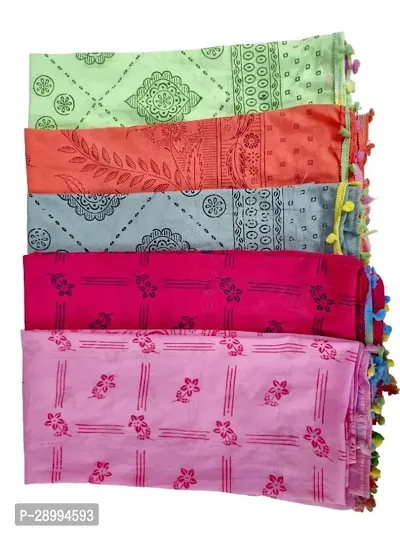 Nakoda Creation Cotton Blend Printed Dupatta For Women Pack Of 5-thumb0