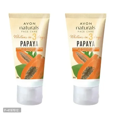 Avon Naturals Papaya Whitening Powdery Cream 50 g Each (Set of 2)