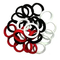 Pure Black, Red and White Elastic Hair Rubber Band for Women (20 Elastic Bands Each Box)-thumb3