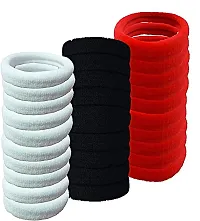 Pure Black, Red and White Elastic Hair Rubber Band for Women (20 Elastic Bands Each Box)-thumb4