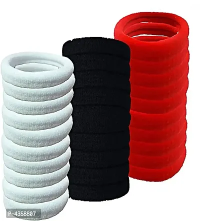Pure Black, Red and White Elastic Hair Rubber Band for Women (20 Elastic Bands Each Box)-thumb5