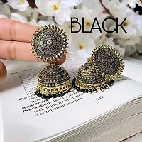 Black Alloy Beads Jhumkas Earrings For Women-thumb1