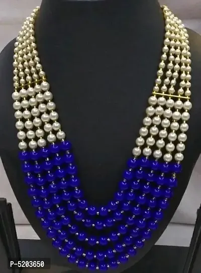 Elite Pearl Bead Work Necklace-thumb0