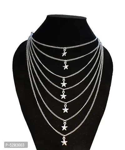 Trendy Alloy layered Silver-plated necklace