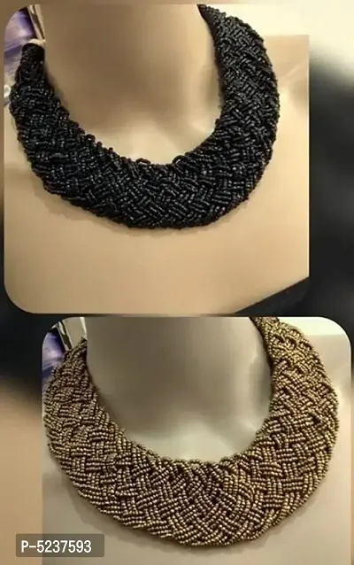 Alluring Brass Beaded Necklace Combo-thumb0