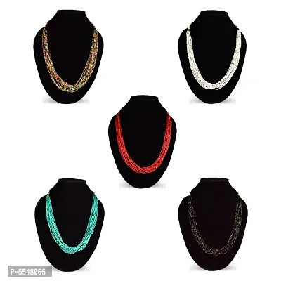 Stylish 5 Pcs Set Beads Necklace for Women and Girls