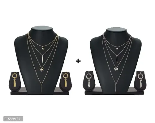 Trendy Layered Alloy Necklace Combo