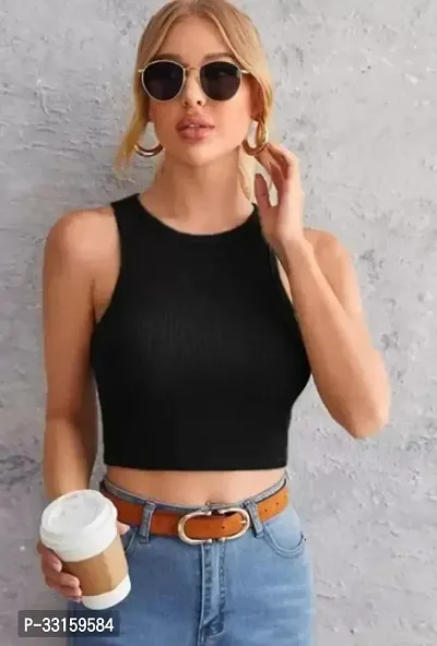 Stylish Cotton Blend Crop Top for Women-thumb0