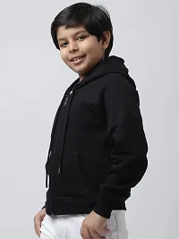 A&K Kids 100% Fleece Boys Hoodies | Hooded Neck Full Sleeve Sweatshirts for Boy's | Black SWSH-2586BK_12-13Y-thumb2