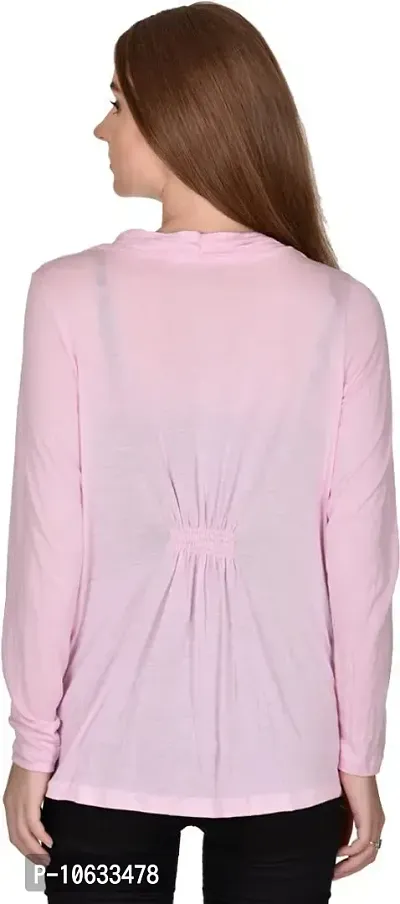 A&K Women's Open Front Stylish Crop Shrug, Office Wear, Casual Wear for Ladies & Girl's (SS7_SRPSolid_3XL Pink)-thumb3