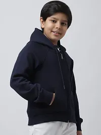 A&K Kids 100% Fleece Boys Hoodies | Hooded Neck Full Sleeve Sweatshirts for Boy's | Dark Blue SWSH-2587NBL_15-16Y-thumb3