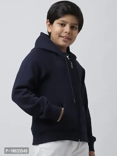 A&K Kids 100% Fleece Boys Hoodies | Hooded Neck Full Sleeve Sweatshirts for Boy's | Dark Blue SWSH-2587NBL_15-16Y-thumb4