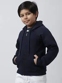 A&K Kids 100% Fleece Boys Hoodies | Hooded Neck Full Sleeve Sweatshirts for Boy's | Dark Blue SWSH-2587NBL_15-16Y-thumb2