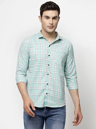 Stylish Multicoloured Large Checks Long Sleeves Shirts for Men