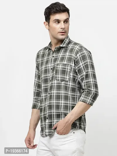 Stylish Multicoloured Cotton Long Sleeves Checked Casual Shirt for men-thumb3