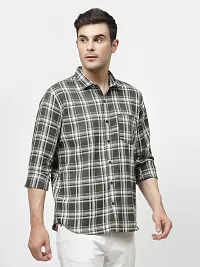 Stylish Multicoloured Cotton Long Sleeves Checked Casual Shirt for men-thumb3