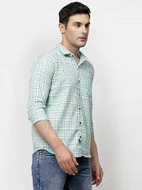 Stylish Multicoloured Cotton Long Sleeves Checked Casual Shirt for men-thumb3