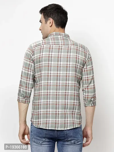 Stylish Multicoloured Cotton Long Sleeves Checked Casual Shirt for men-thumb2