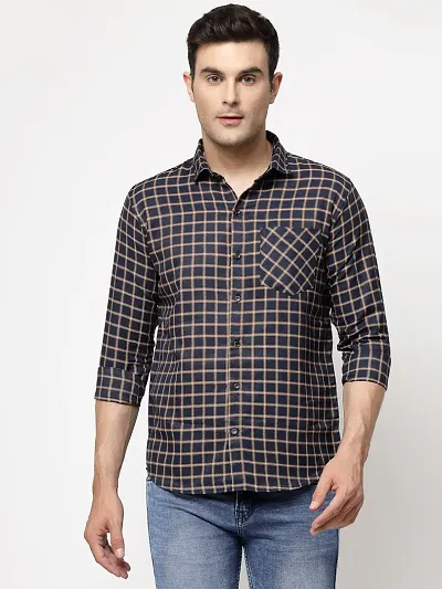 Stylish Cotton Long Sleeves Checked Shirt for men