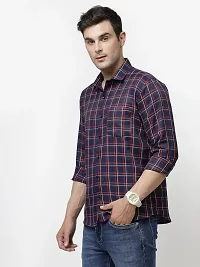 Stylish Multicoloured Cotton Long Sleeves Checked Casual Shirt for men-thumb2