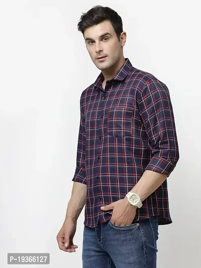 Stylish Multicoloured Cotton Long Sleeves Checked Casual Shirt for men-thumb3