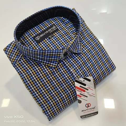 Men's Regular Fit Cotton Checked Casual Shirts