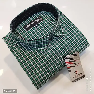 Men's Multicoloured Cotton Self Pattern Long Sleeves Regular Fit Casual Shirt-thumb0