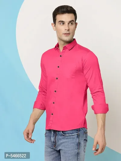 Mens Cotton Solid Long Sleeve Casual Shirt-thumb5