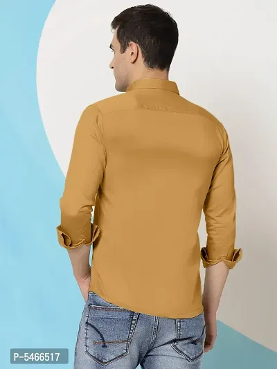 Men's Cotton Solid Long Sleeve Casual Shirt-thumb3