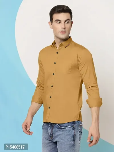 Men's Cotton Solid Long Sleeve Casual Shirt-thumb4