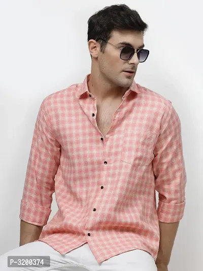 Men's Maroon Cotton Printed Long Sleeves Regular Fit Casual Shirt