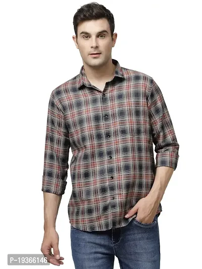 Stylish Multicoloured Cotton Long Sleeves Checked Casual Shirt for men-thumb0