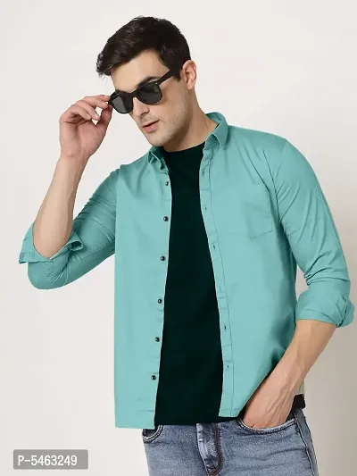 Orange Cotton Solid Casual Shirts For Men-thumb0