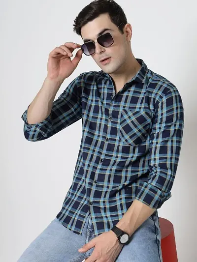 Stylish Cotton Long Sleeves Checked Shirt for men