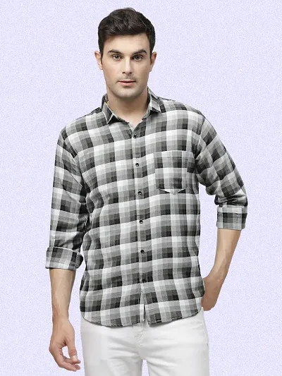 Stylish Cotton Long Sleeves Checked Casual Shirt for men