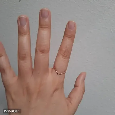 14K Gold V Finger Ring  for Women SmilePlace Handmade Charms