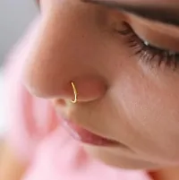 14K Gold Simple Nose  Ring For Gift SmilePlace Handmade Charms-thumb2
