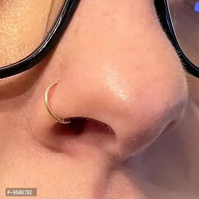 14K Gold Simple Nose  Ring For Gift SmilePlace Handmade Charms-thumb2