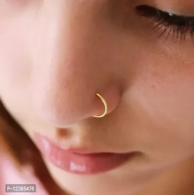 14K Gold Simple Nose  Ring For Gift SmilePlace Handmade Charms-thumb3