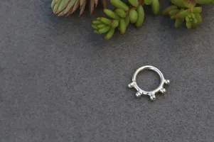 925 Sterling Silver Ball Nose Ring Hoop, Septum Ring SmilePlace Handmade Charms-thumb4