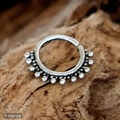 925 Sterling Silver Ball Nose Ring Hoop, Septum Ring SmilePlace Handmade Charms-thumb0