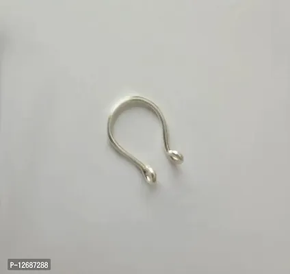 925 Sterling Silver Simple Septum Nose Ring Hoop, Septum Ring SmilePlace Handmade Charms-thumb0